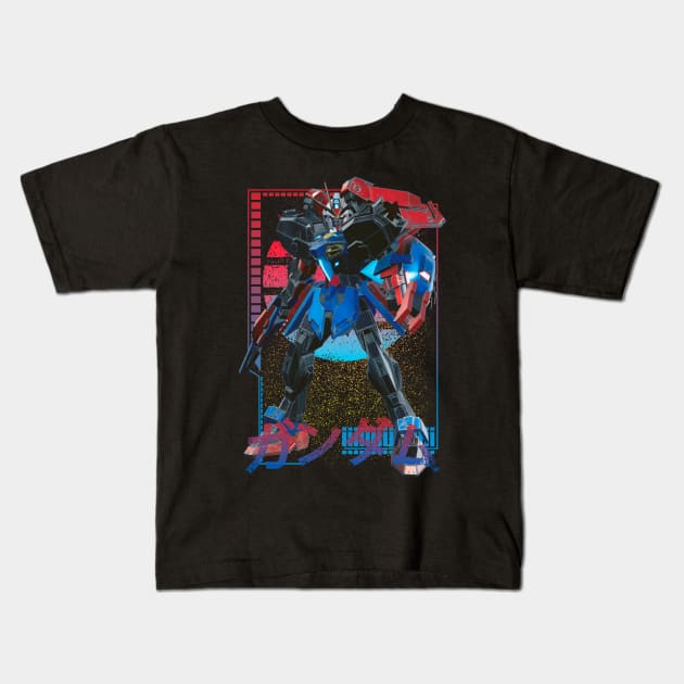 Hype Strike Gundam Kids T-Shirt by gblackid